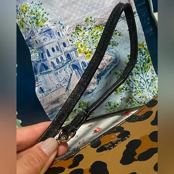 Coach Leopard Print Wristlet Brown Black - Picture 2 of 4